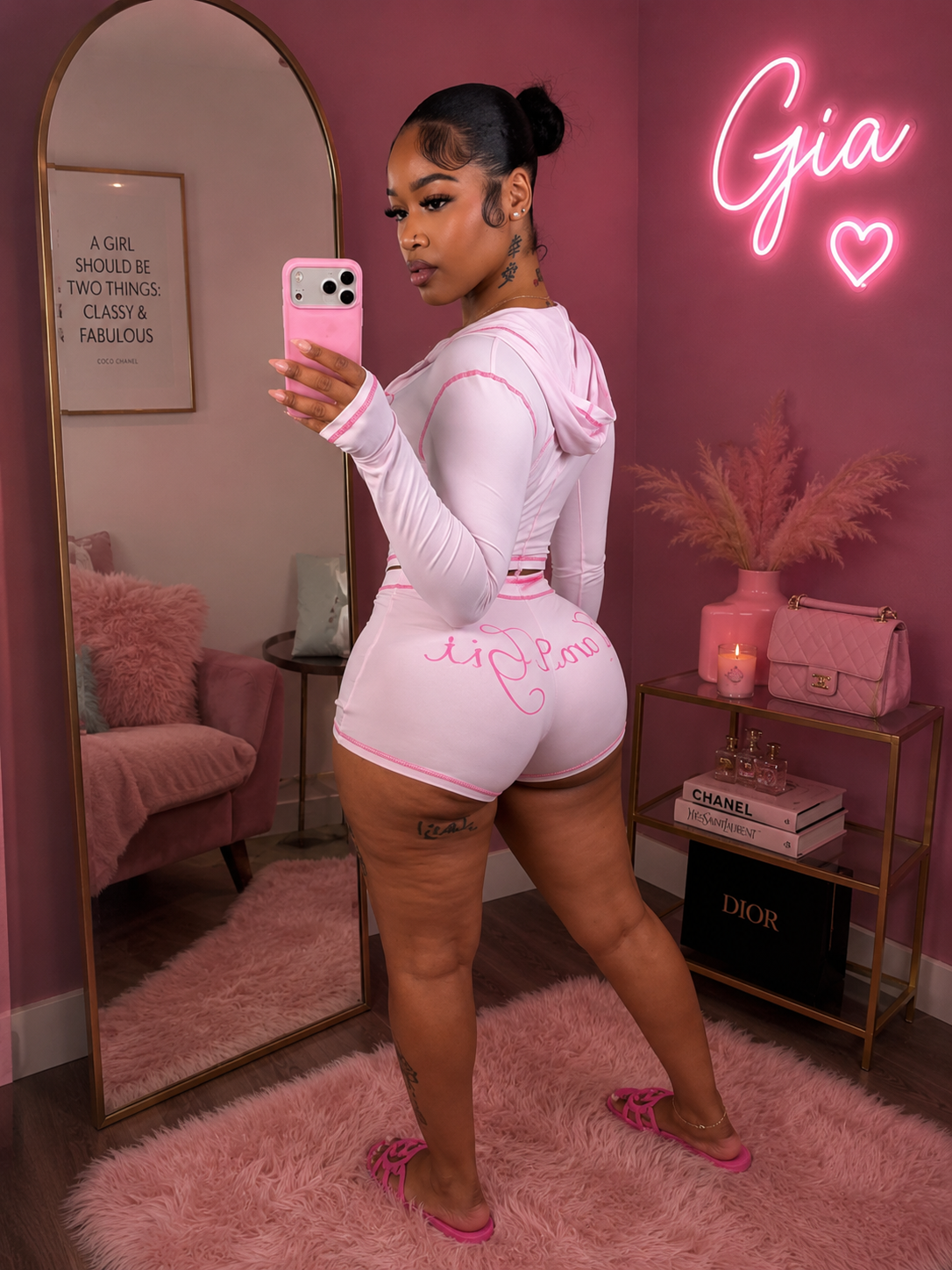 Pink i AM GIA short sets