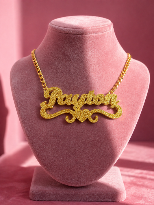 Gold-plated custom name/letter necklace