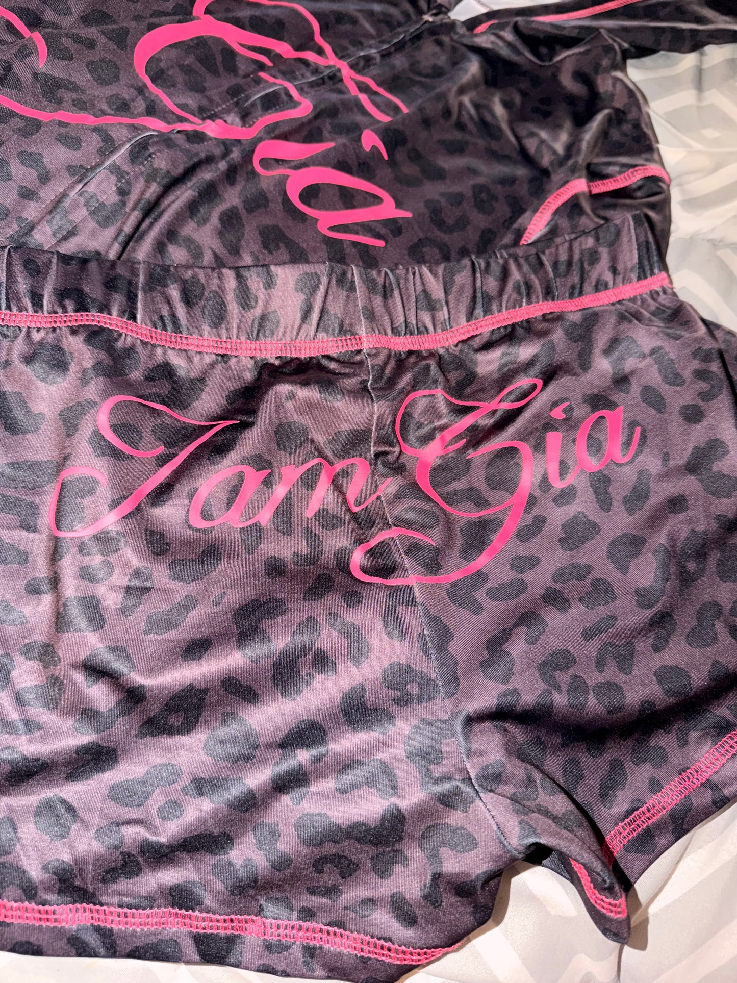 Black cheetah print I.AM.GIA Short set